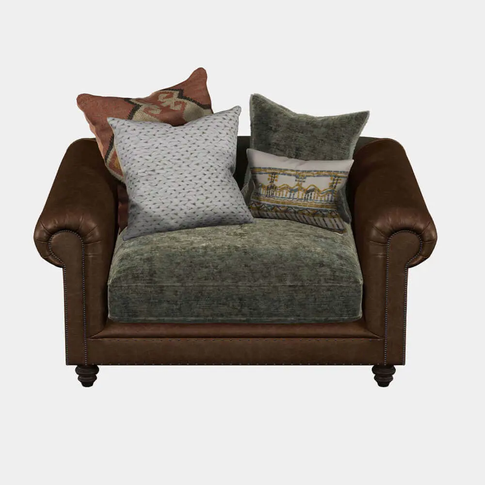 Constable Snuggler Chair Galveston Bark and Coco Velvet Olive